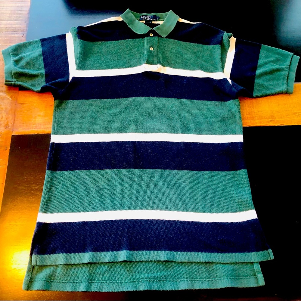 Vintage Polo by Ralph Lauren Men's Waffle Knit Polo Shirt Large